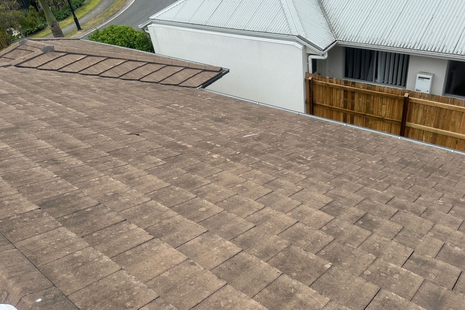 Concrete tile roof — before restoration